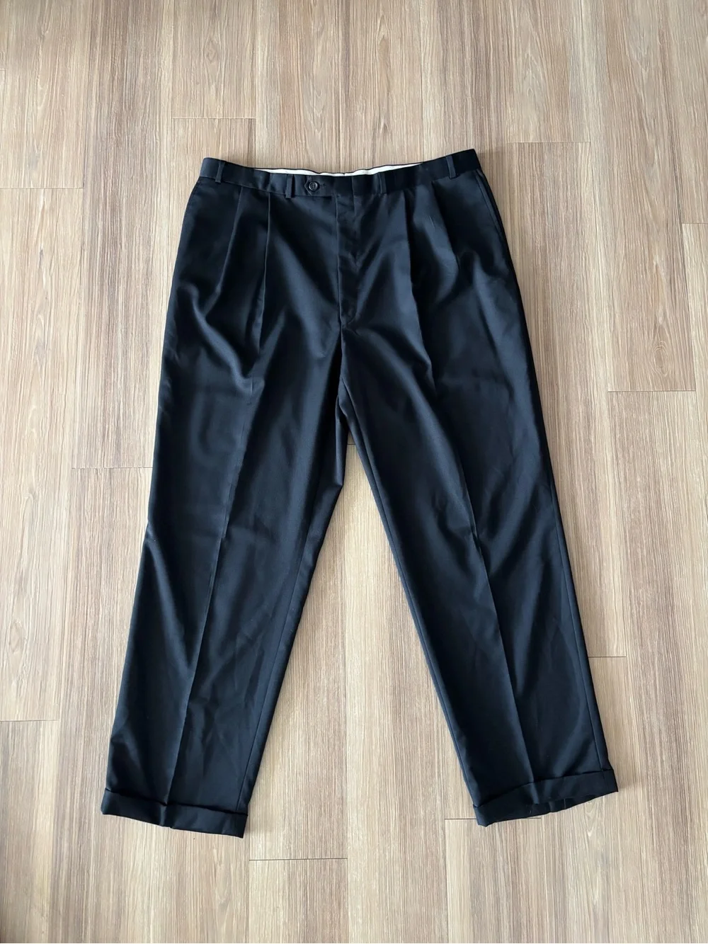 VTG Lauren Ralph Lauren Total Comfort Dress Pants Black Wool Mens 40/32 Classic
